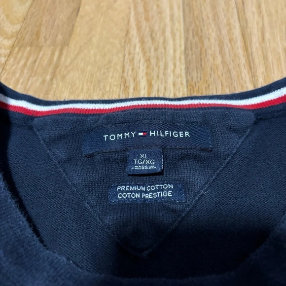 Tommy Hilfiger Premium Cotton Classic Blue Crewneck Long Sleeve Sweater - Picture 3 of 7